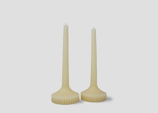 Ridged Taper Candle Set